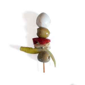 Pincho de huevo de codorniz